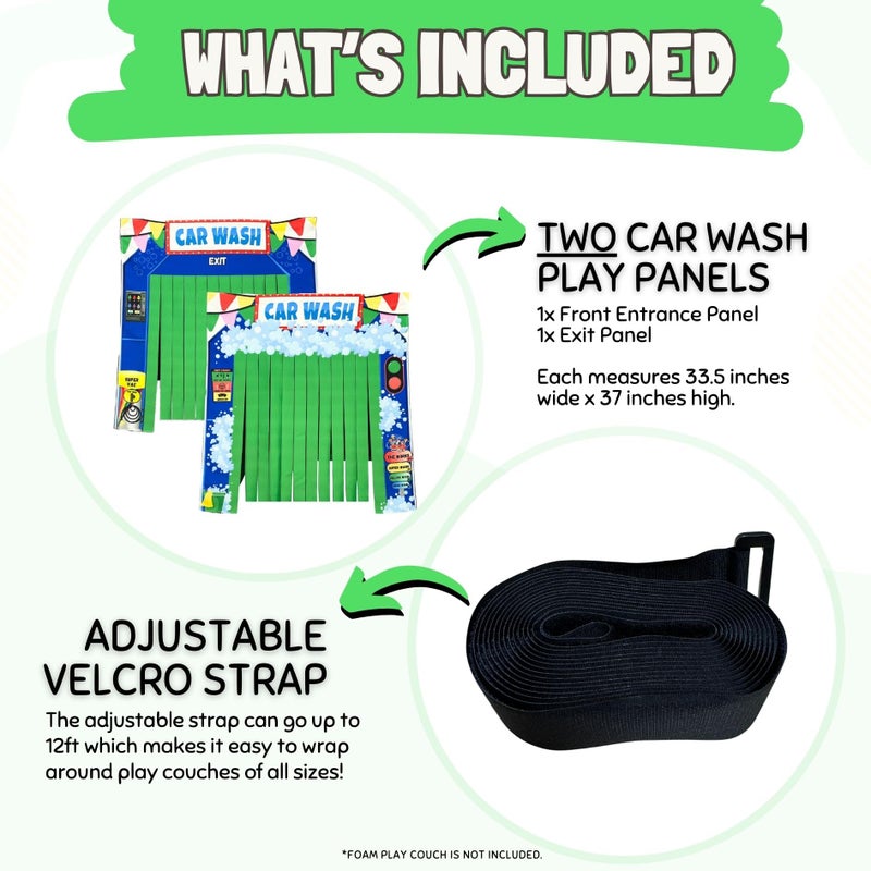 Couch Swag Play Panel for Childrens Foam Sofa Kids Couch (Car Wash) - Image 5